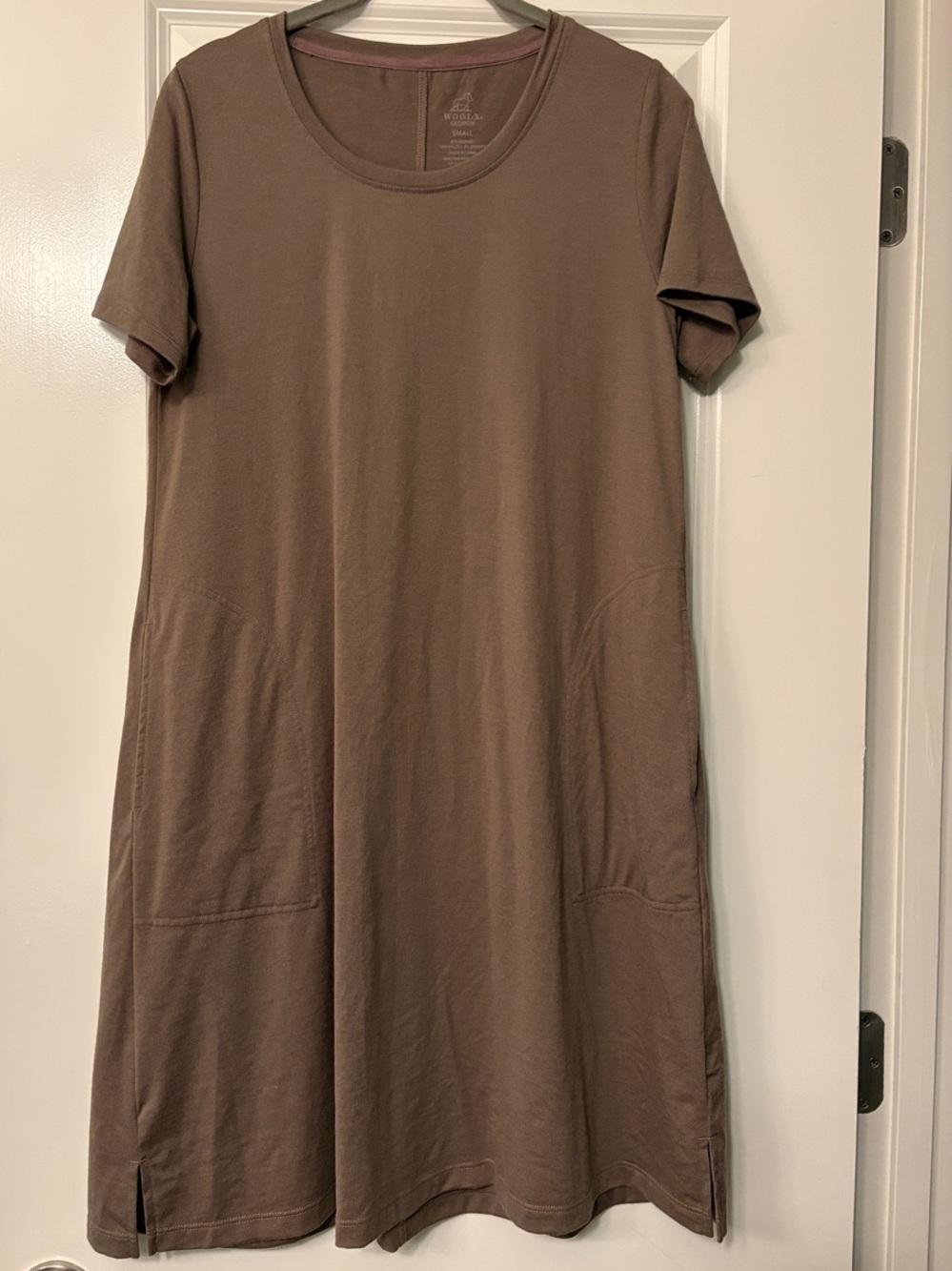 Woolx Georgie Women's Brown Short-Sleeve Casual Dress